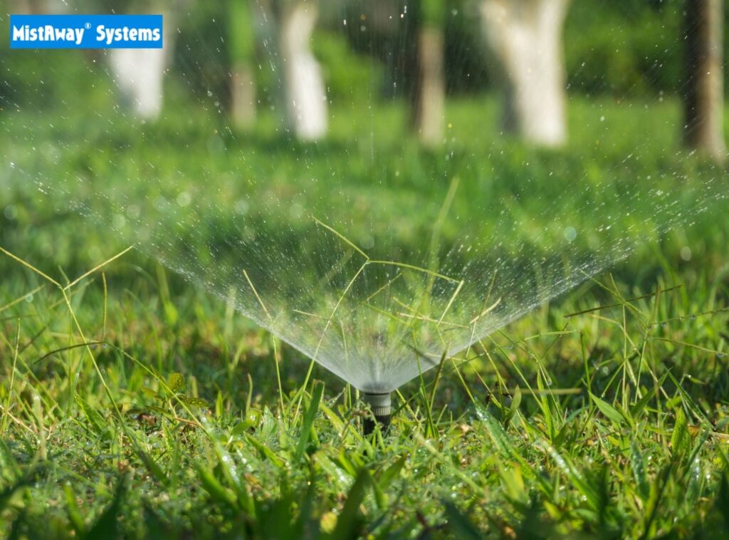 A residential mosquito misting system in Costa Rica spraying mistawaycr